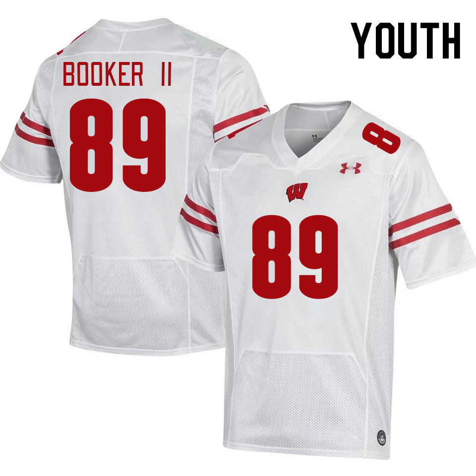 Youth #89 Rob Booker II Wisconsin Badgers College Football Jerseys Stitched-White